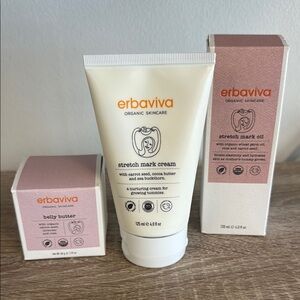 Erbaviva Stretch Mark Trilogy Bundle Cream Oil Belly Butter NEW